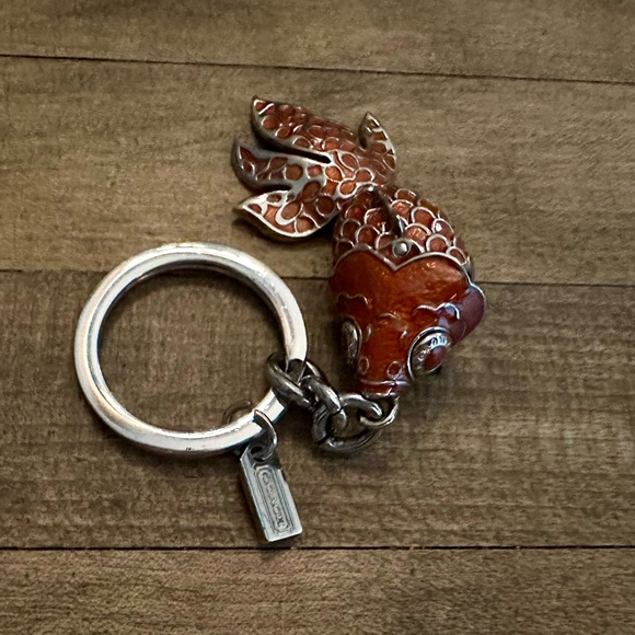 Coach Limited Edition 3D Movable Coral Metal Koi Fish Keychain Fob Bag Charm - Picture 15 of 16